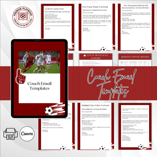 Coach Email Template Pack – Editable PDF + Copy-Paste Scripts for College Soccer Recruiting