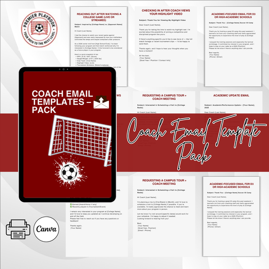 Coach Email Template Pack – Editable PDF + Copy-Paste Scripts for College Soccer Recruiting