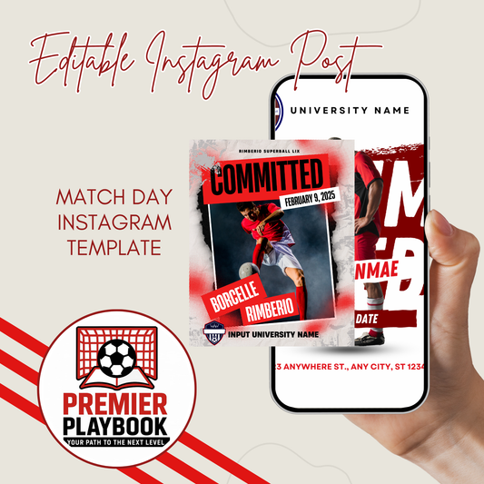 Editable College Commitment Instagram Post – Canva Template for Student Athletes