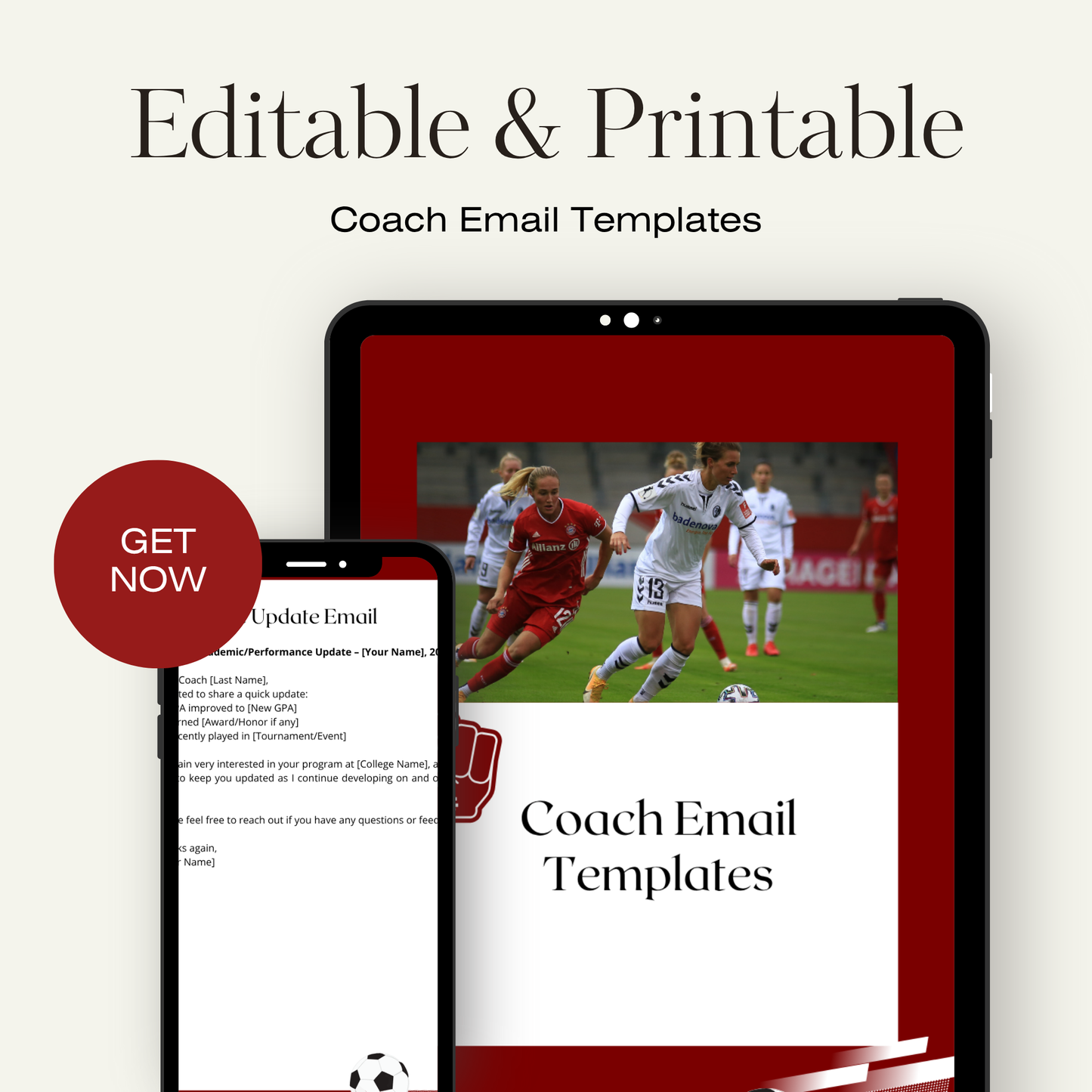 Coach Email Template Pack – Editable PDF + Copy-Paste Scripts for College Soccer Recruiting