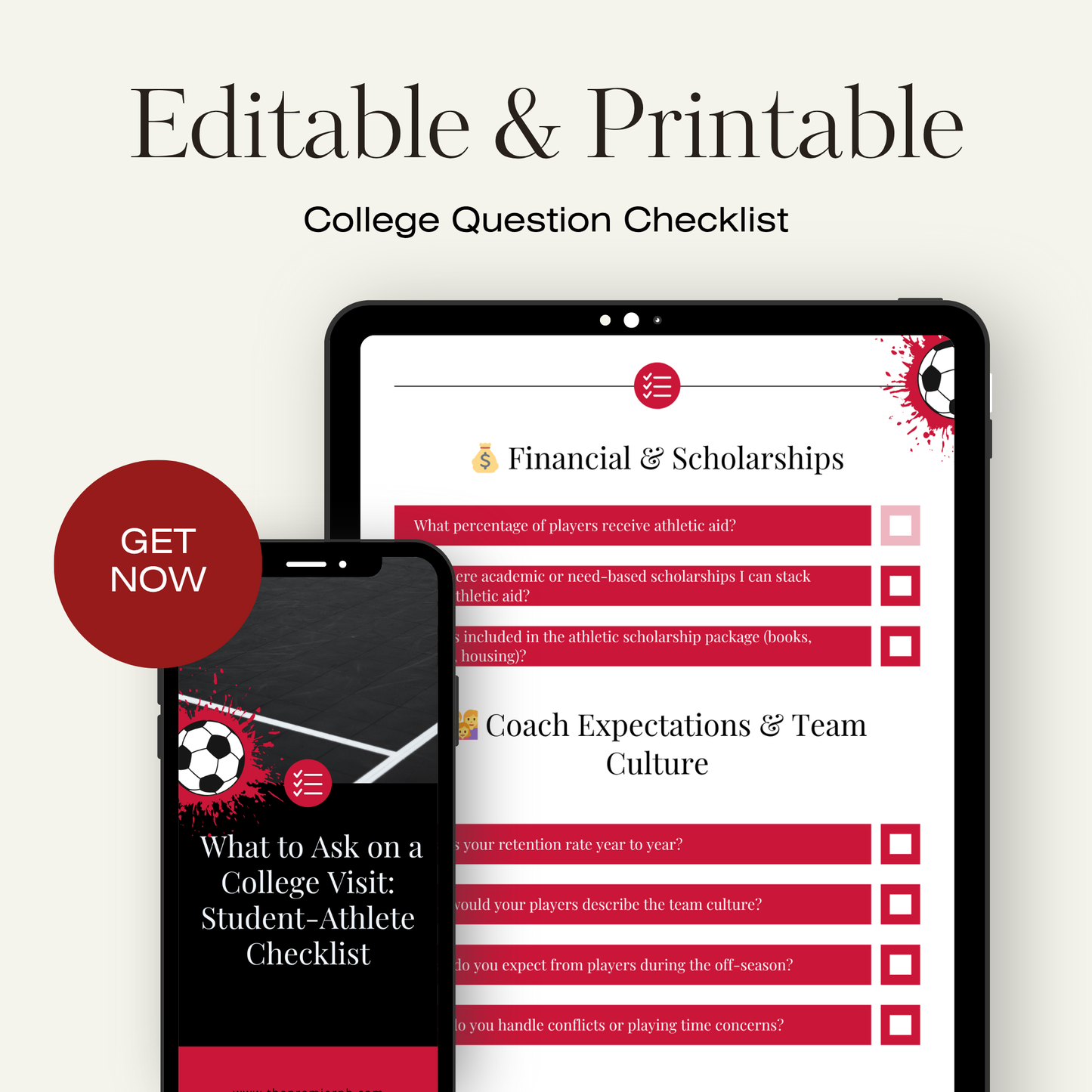 College Visit Questions Checklist for Student-Athletes – Printable Recruiting Checkbook PDF