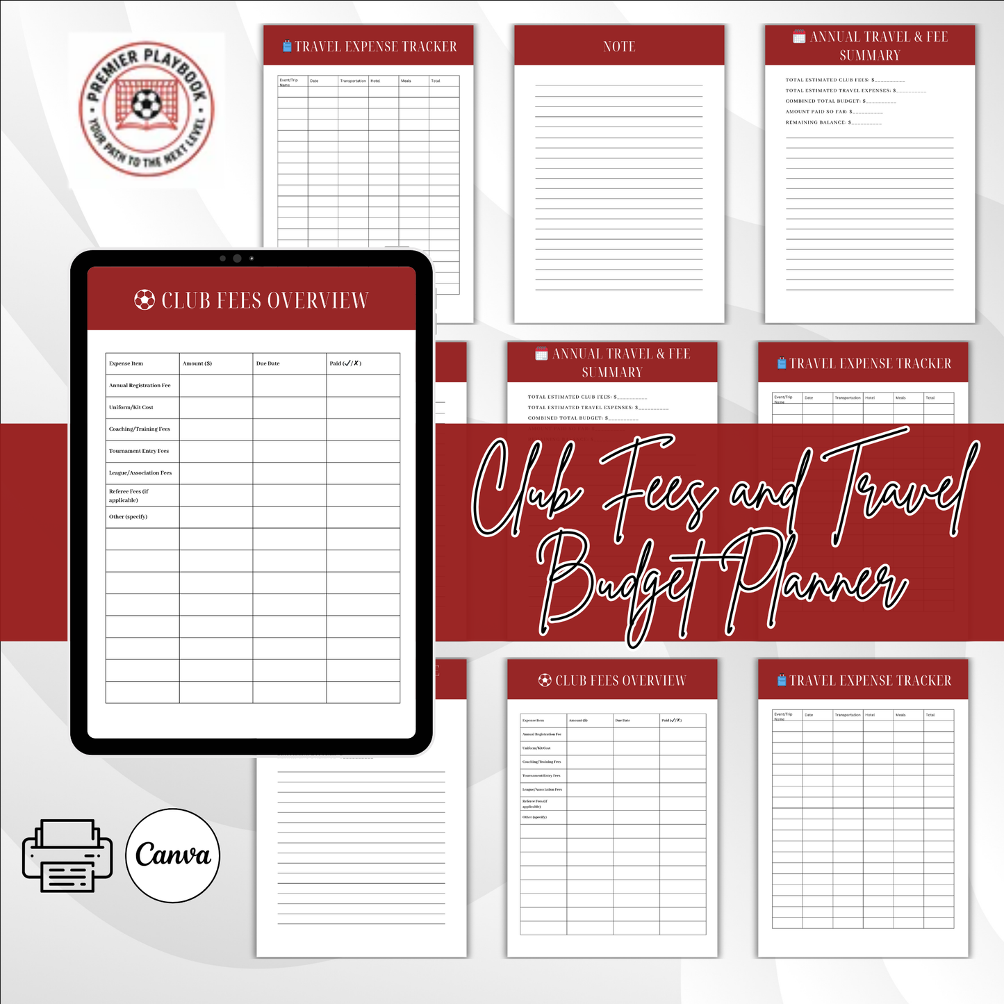 The Ultimate College Soccer Toolkit: Editable Templates & Trackers for Athletes and Coaches